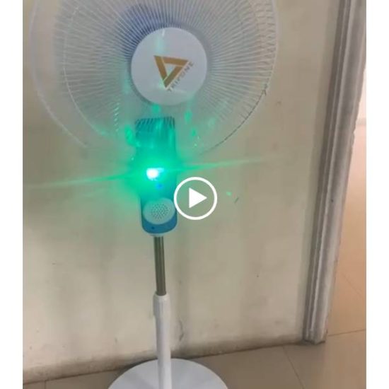 16" Trifone Solar Rechargeable Fan with Bluetooth Functions